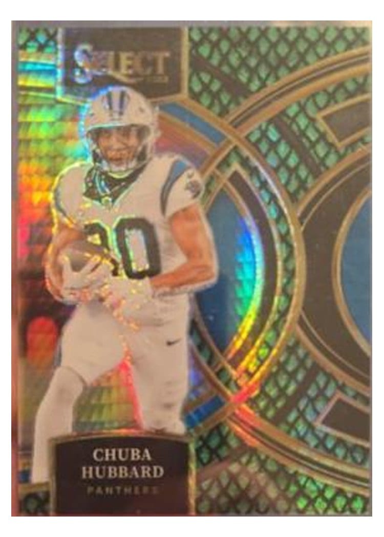2023 Panini Select Base Set Chuba Hubbard Dragon Scale Prizm #191 card