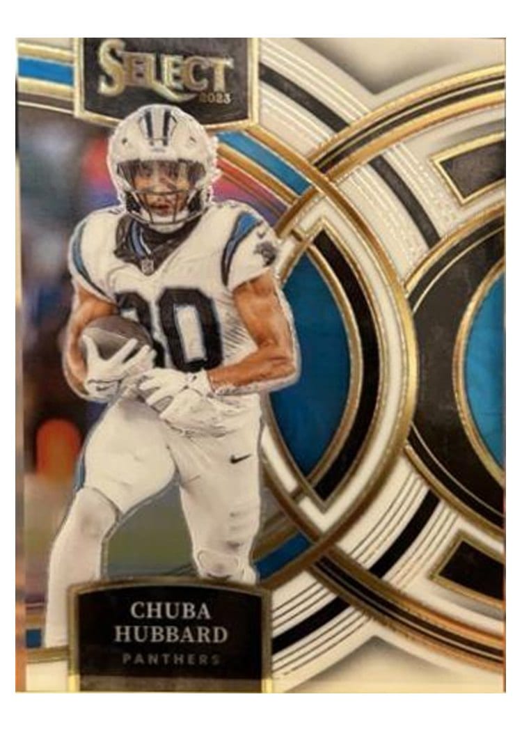 2023 Panini Select Base Set Chuba Hubbard White Prizm #191 card