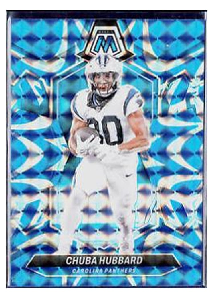 2024 Panini Mosaic Base Set Chuba Hubbard Blue Reactive #30 card