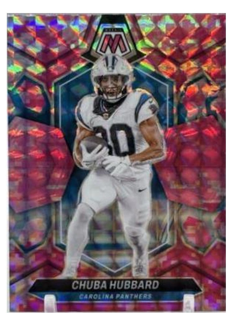 2024 Panini Mosaic Base Set Chuba Hubbard Camo Pink #30 card