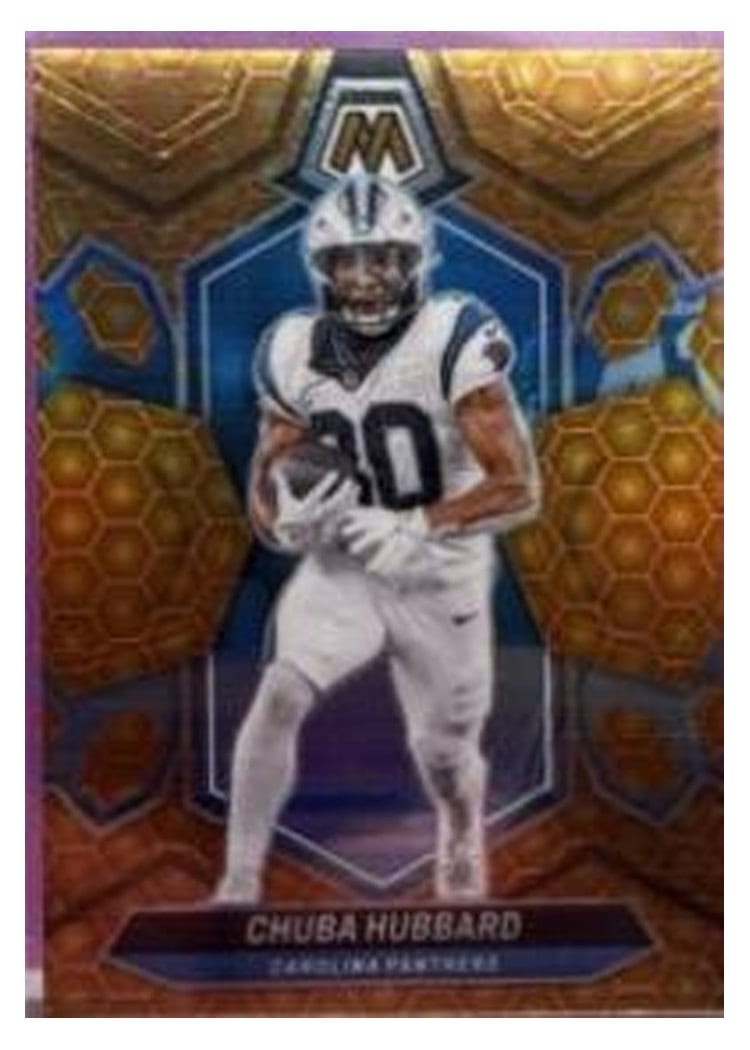 2024 Panini Mosaic Base Set Chuba Hubbard #30 card