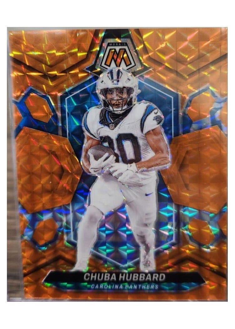 2024 Panini Mosaic Base Set Chuba Hubbard Orange #30 card