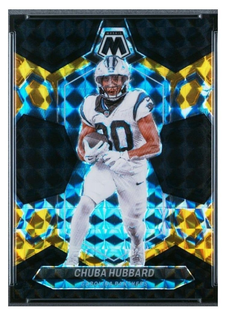 2024 Panini Mosaic Base Set Chuba Hubbard Black Gold Choice #30 card