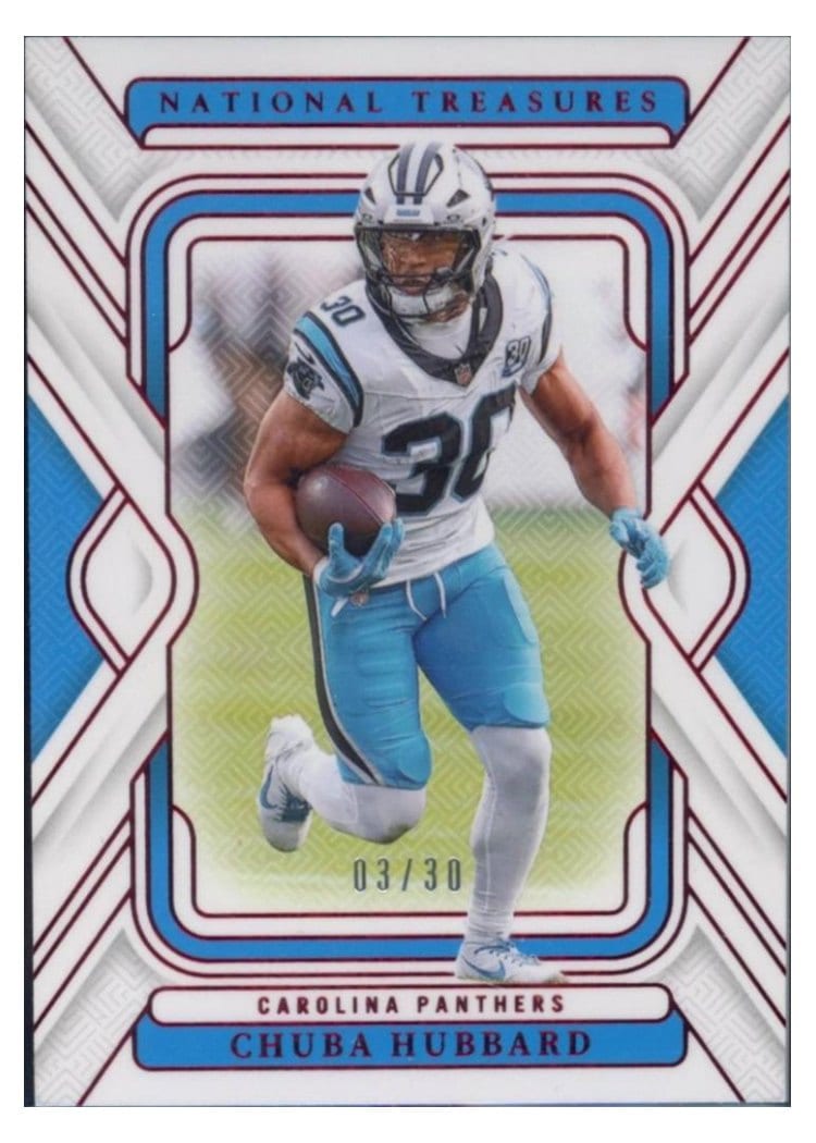 2024 Panini National Treasures Base Set Chuba Hubbard #14 card