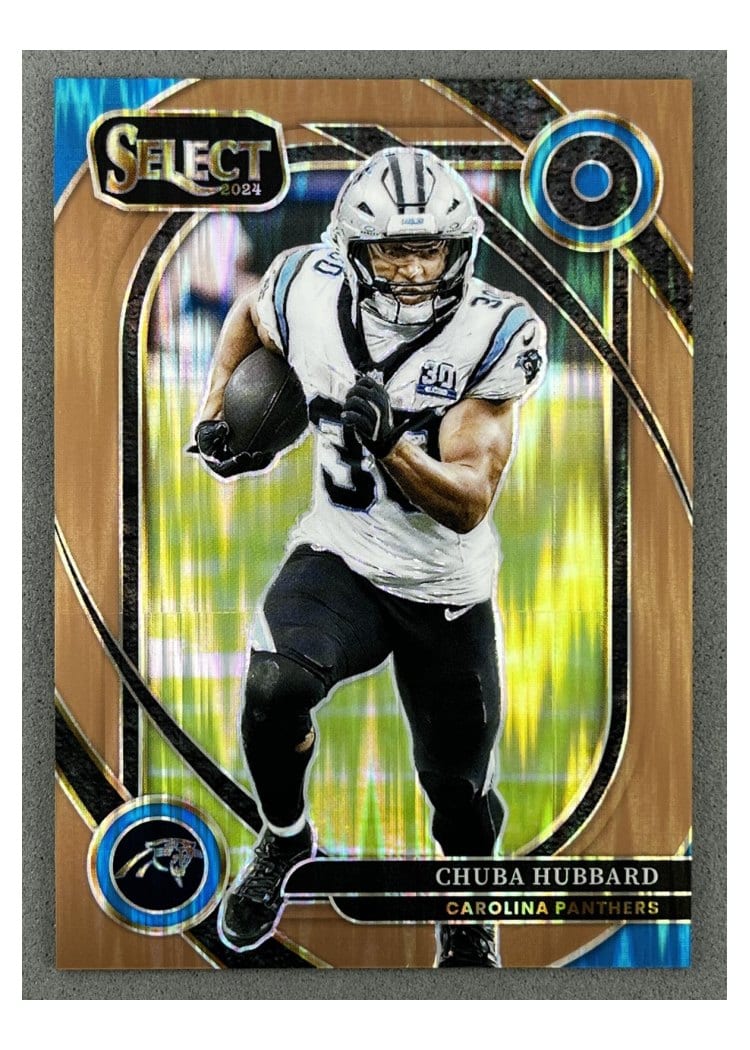 2024 Panini Select Base Set Chuba Hubbard Copper Prizm Shock #238 card