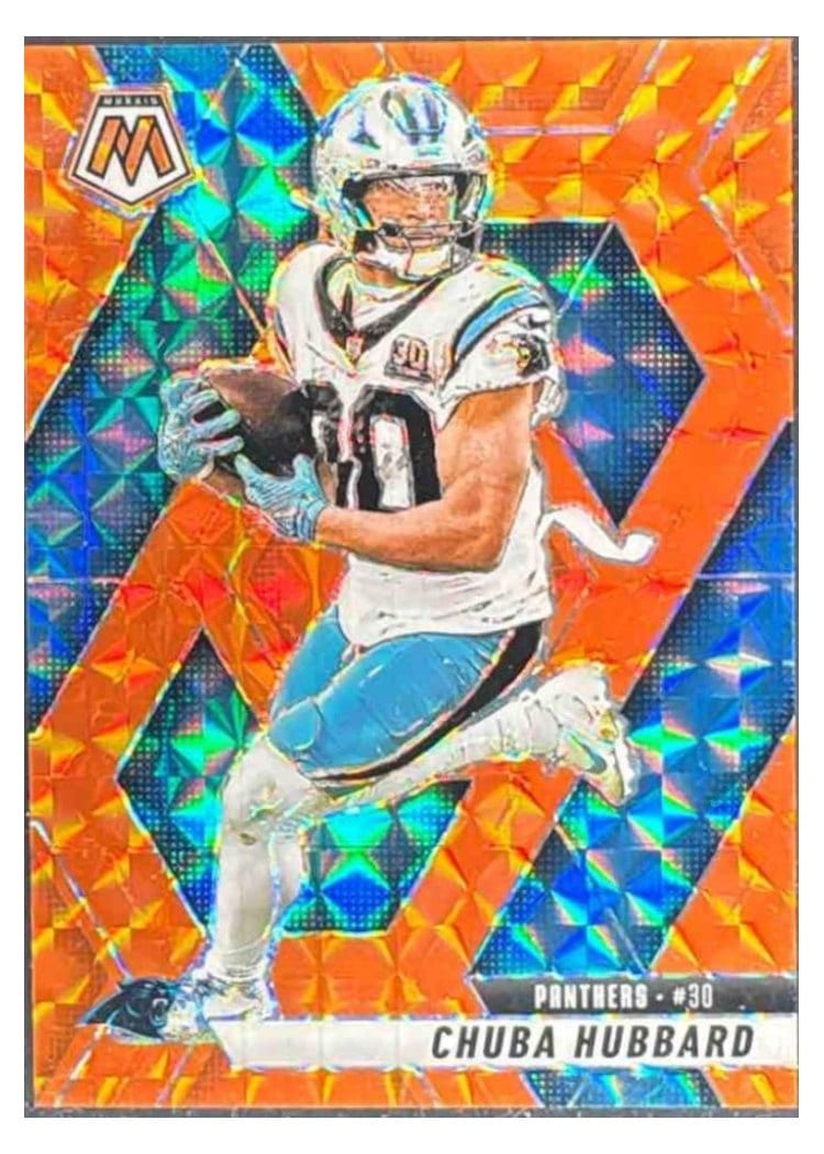 2025 Panini Mosaic Base Set Chuba Hubbard #193 card