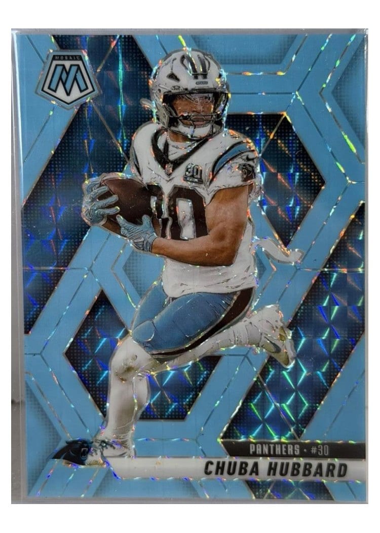 2025 Panini Mosaic Base Set Chuba Hubbard Orange Fluorescent #193 card