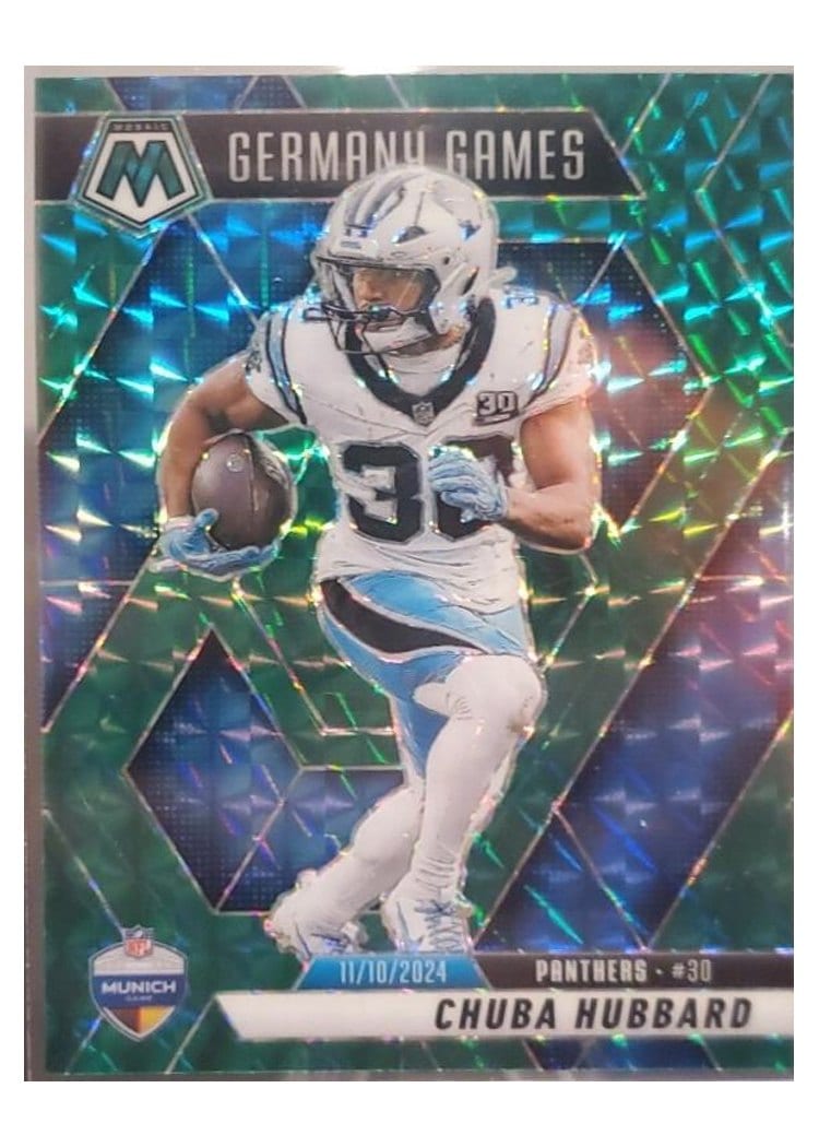 2025 Panini Mosaic Base Set Chuba Hubbard Green #260 card