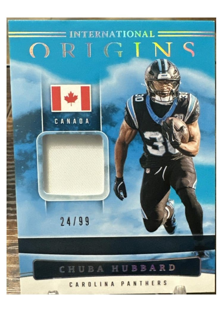2025 Panini Origins International Origins Relics Chuba Hubbard #5 card