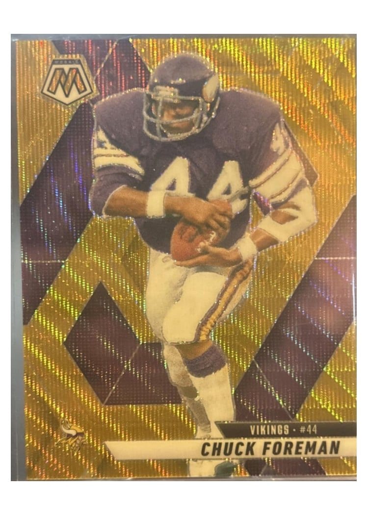 2025 Panini Mosaic Base Set Chuck Foreman Gold Wave #161 card