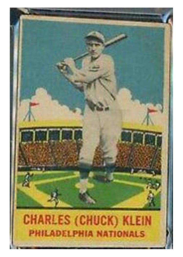1933 DeLong Chuck Klein #22 card