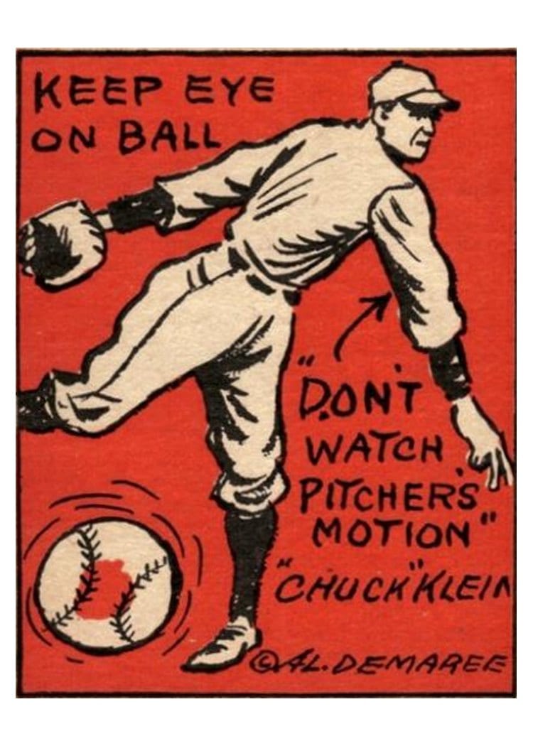 1935 Schutter Johnson Chuck Klein #17 card