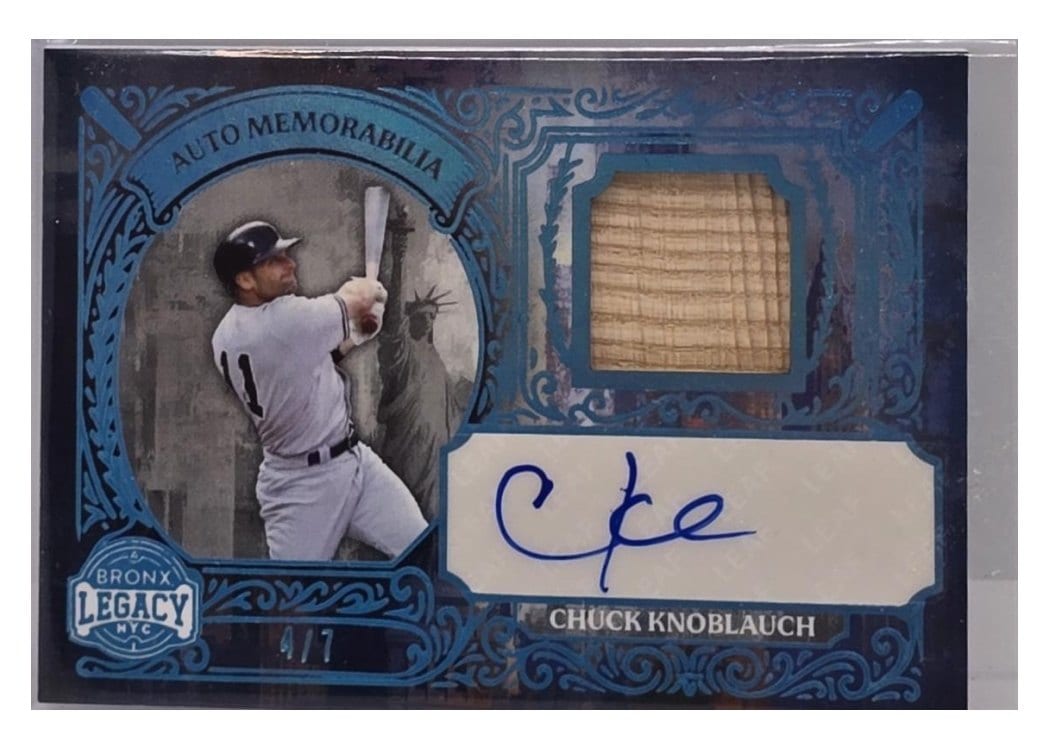 2025 Leaf Bronx Legacy Autograph Memorabilia Chuck Knoblauch #AM-CK1 card