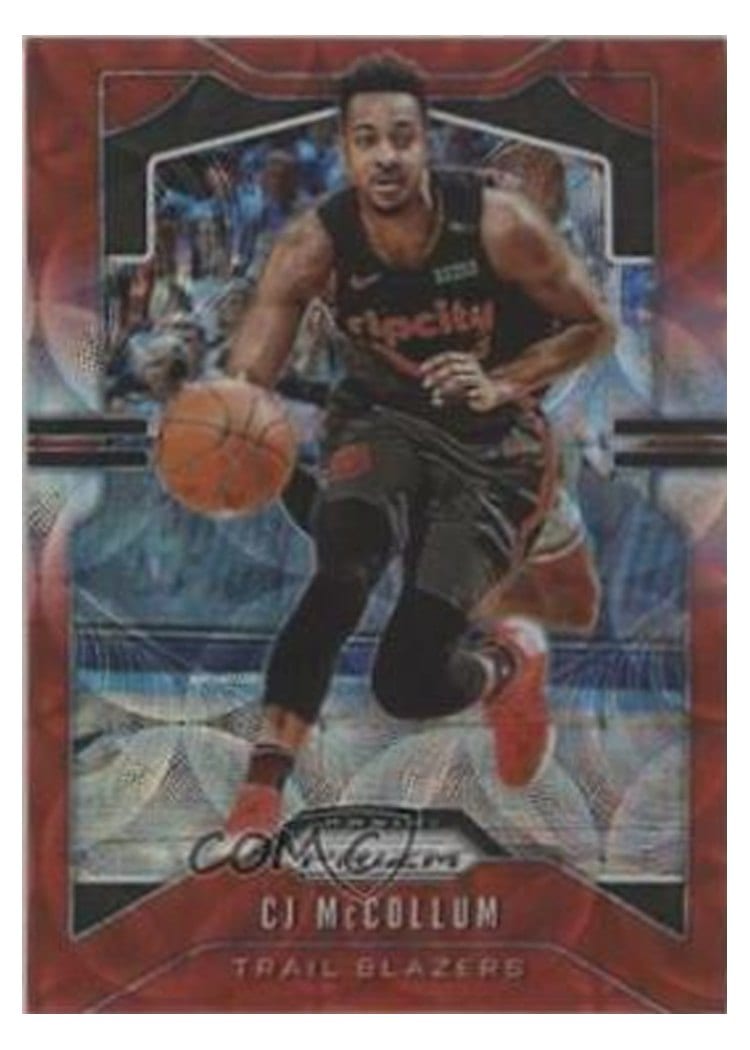 2019-20 Panini Prizm Base Set CJ McCollum Red Choice Prizm #113 card