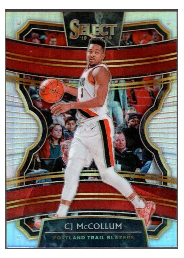 2019-20 Panini Select Base Set CJ McCollum Silver Prizm #38 card