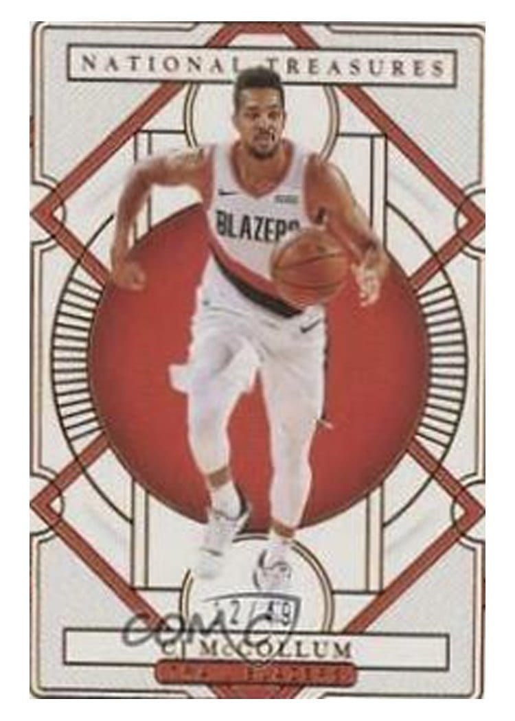 2020-21 Panini National Treasures Base Set CJ McCollum #37 card