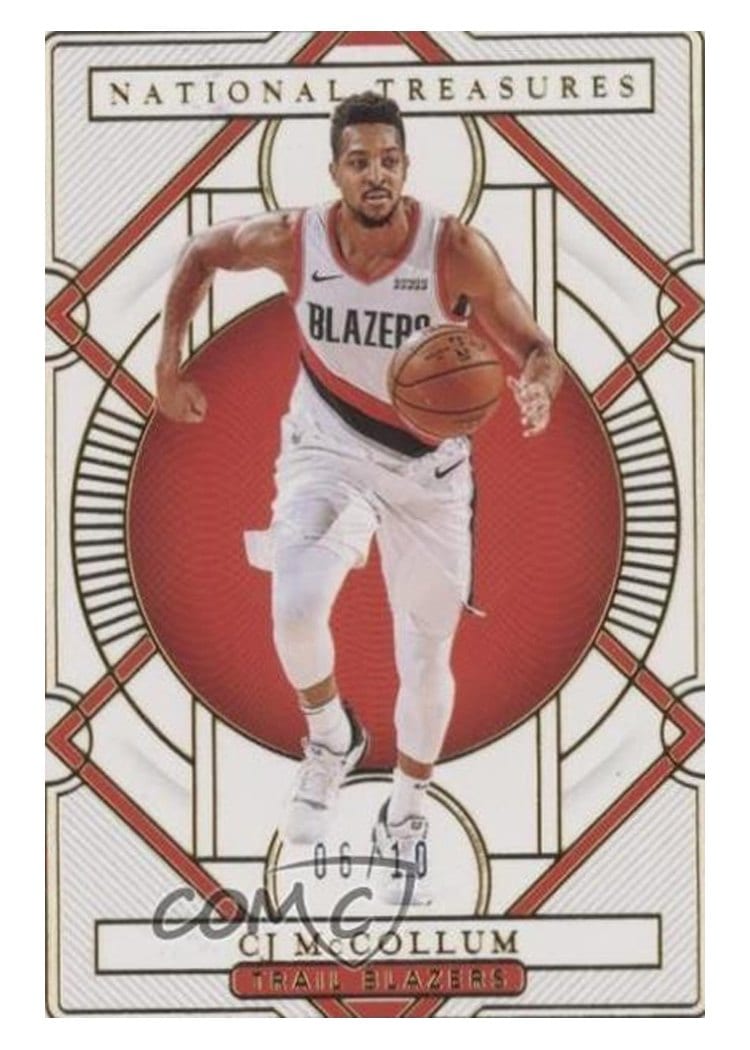2020-21 Panini National Treasures Base Set CJ McCollum #37 card