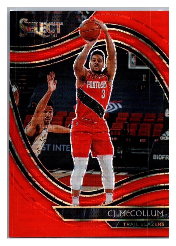 2020-21 Panini Select Base Set CJ McCollum Neon Orange Pulsar #238 card