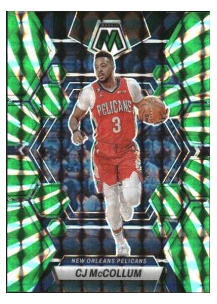 2022-23 Panini Mosaic Base Set CJ McCollum Green Swirl #22 card