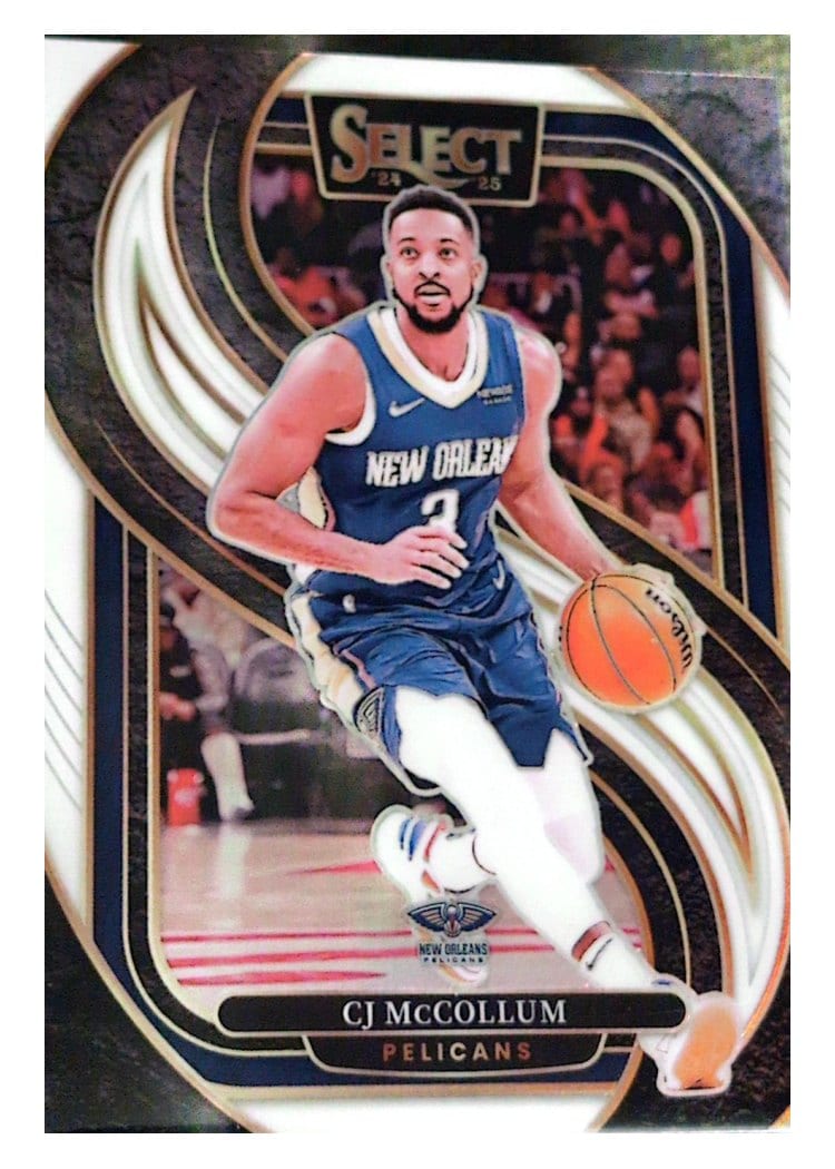2024-25 Panini Select Base Set CJ McCollum White Prizm #133 card