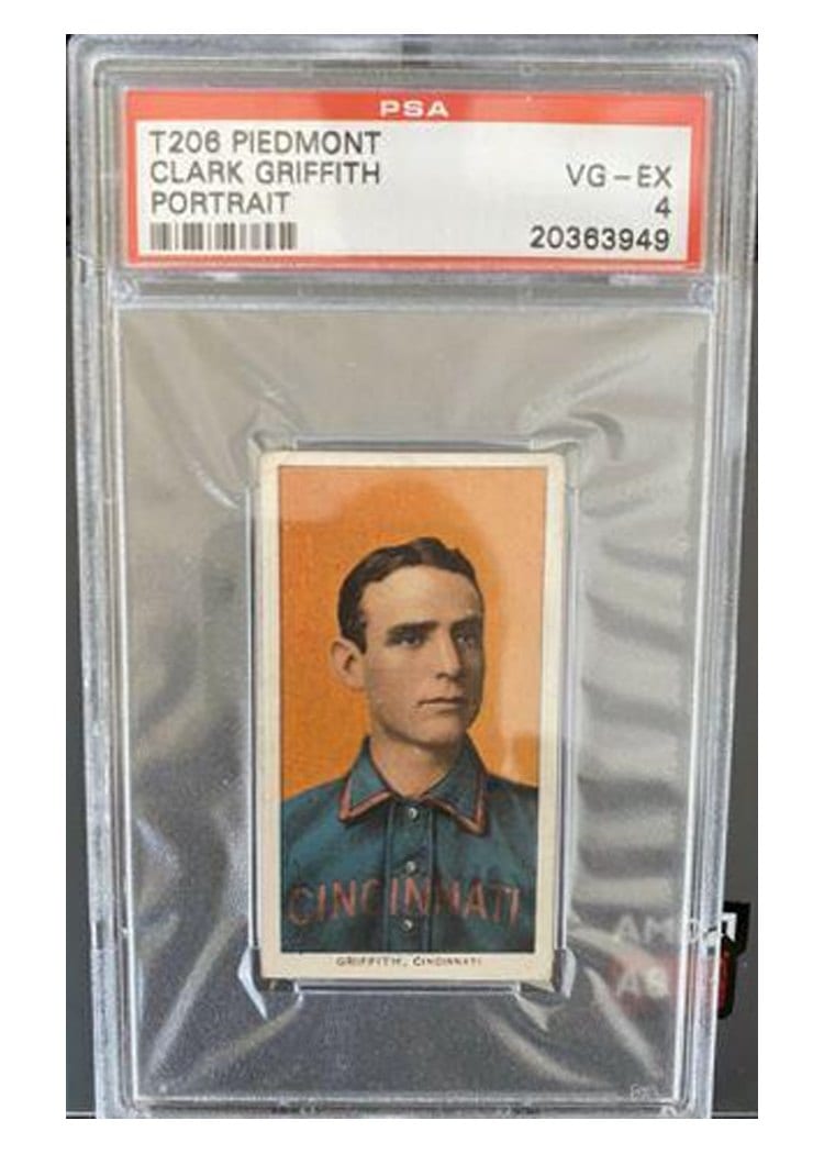 1909 T206 Piedmont 150 Clark Griffith Portrait card