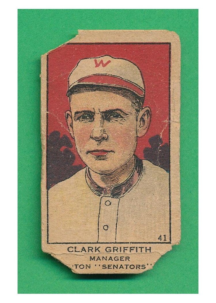 1919 W514 Clark Griffith Hand Cut #41 card