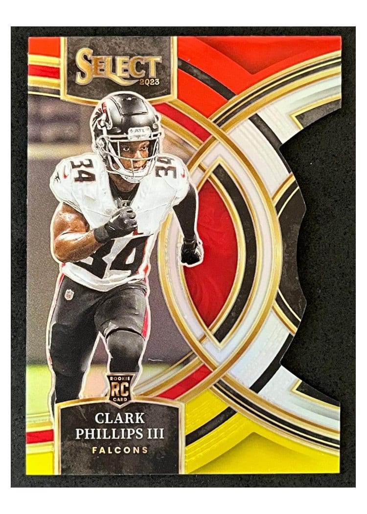 2023 Panini Select Base Set Clark Phillips III Red Yellow Prizm Die-Cut #109 card