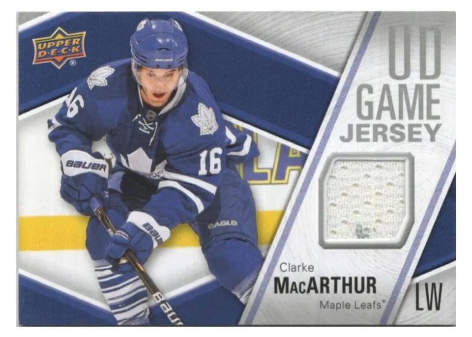 2011 Upper Deck UD Game Jersey Clarke MacArthur #GJ-CM card