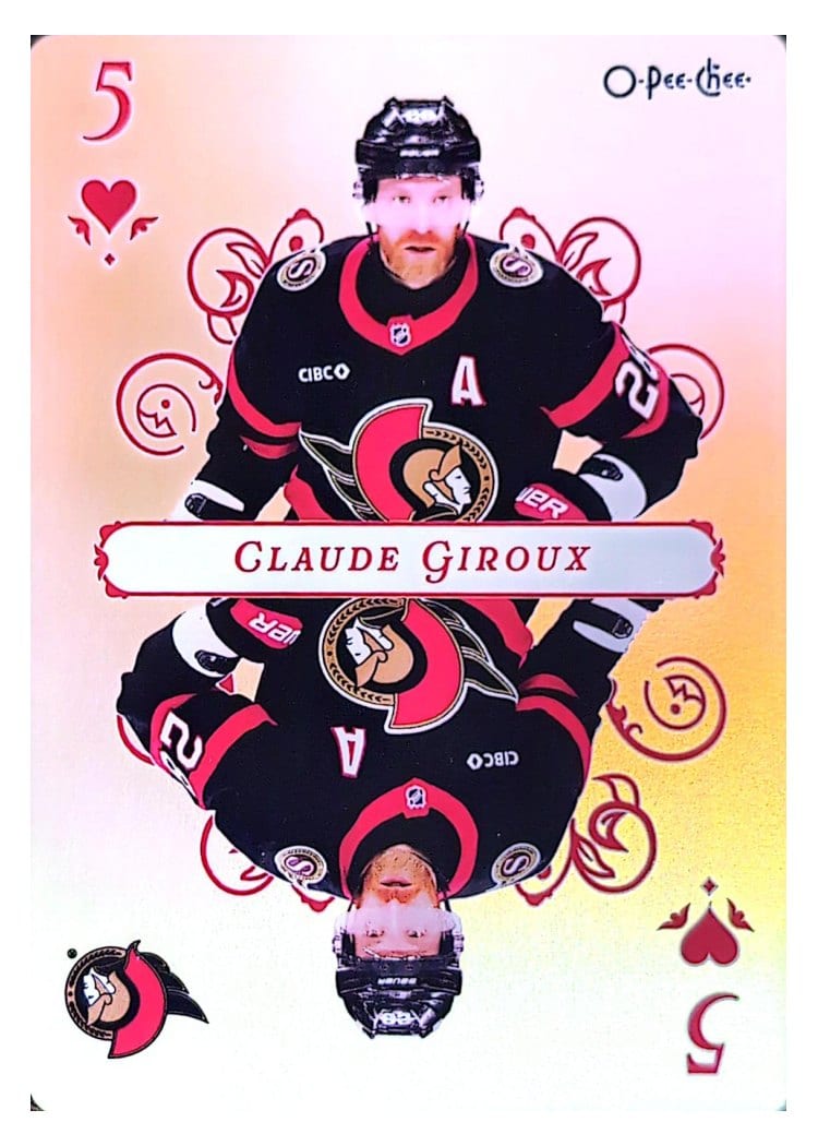 2025-26 O-Pee-Chee Playing Cards Claude Giroux #5-HEARTS card
