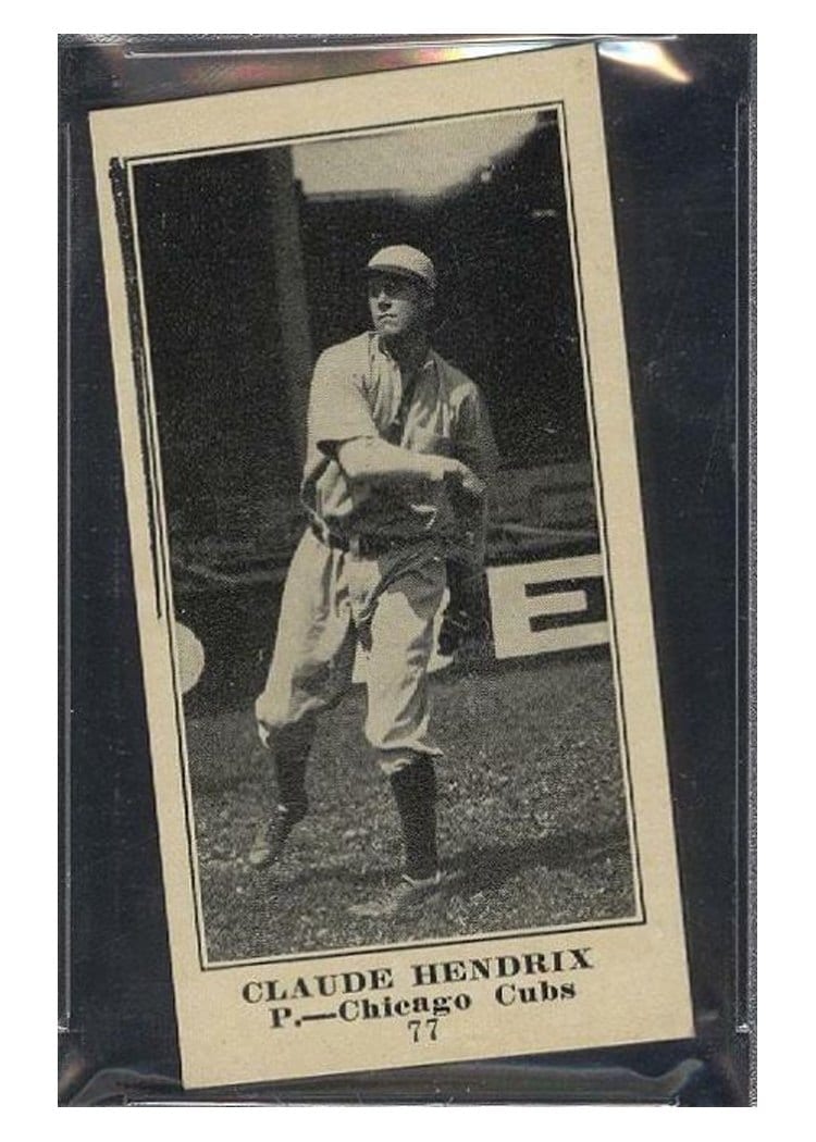 1916 M101 5 Sporting News Claude Hendrix Blank Back #77 card