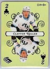 2025-26 O-Pee-Chee Playing Cards Clayton Keller #2-CLUBS card