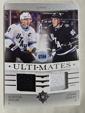 2024-25 Upper Deck Ultimate Collection Ulti-Mates Jersey Clayton Keller/Logan Cooley #UTM-KC card