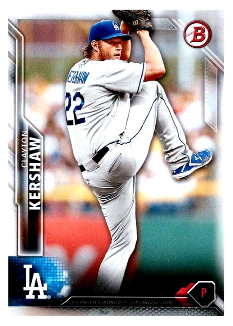 2016 Bowman Base Set Clayton Kershaw #40 card