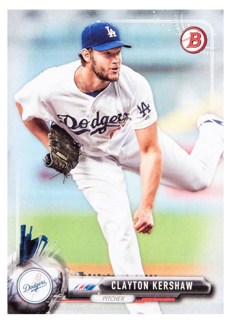 2017 Bowman Base Set Clayton Kershaw #80 card