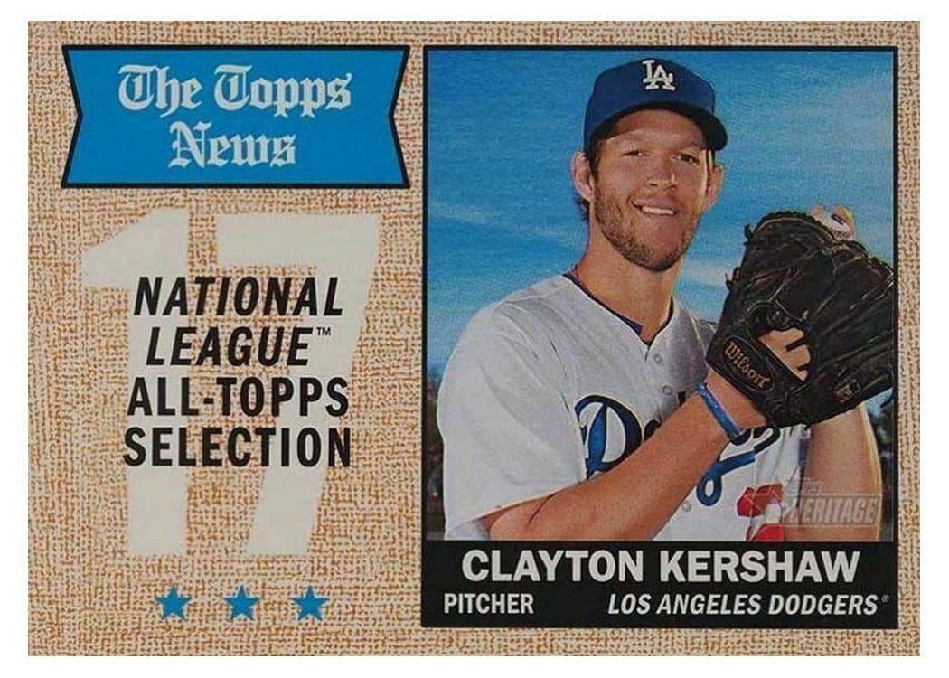 2017 Topps Heritage Base Set Clayton Kershaw #374 card