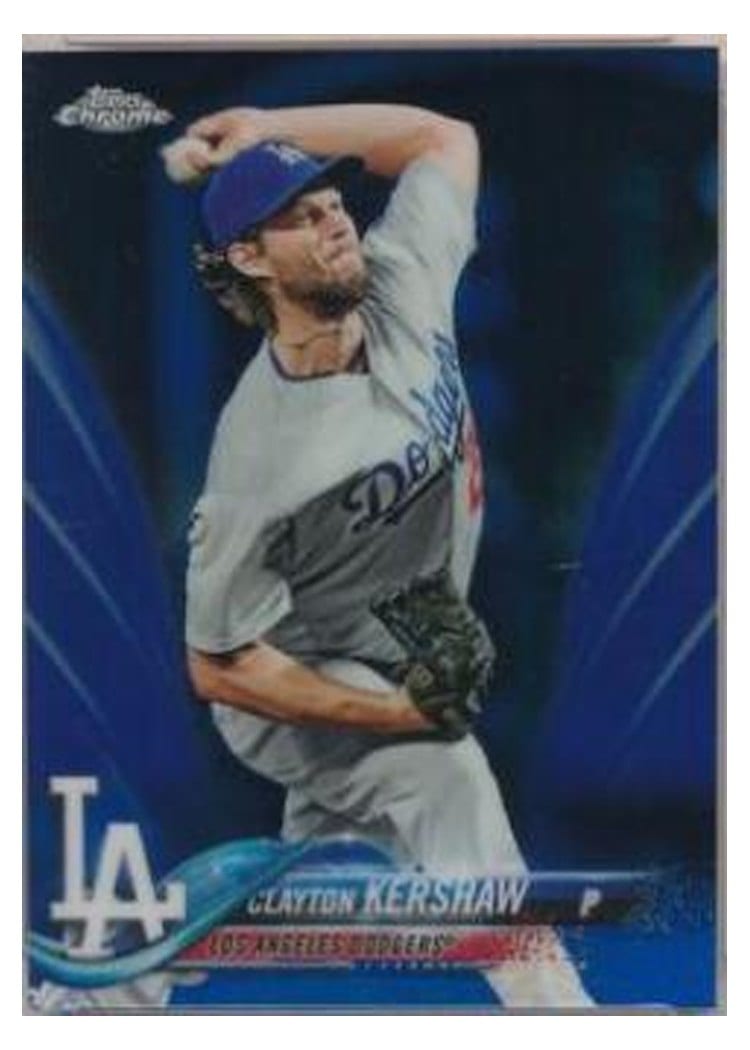 2018 Topps Chrome Base Set Clayton Kershaw #121 card