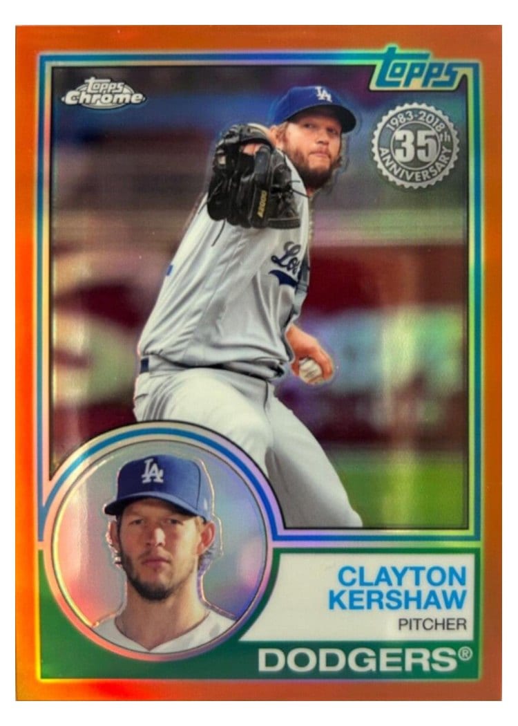 2018 Topps Chrome Base Set Clayton Kershaw #121 card