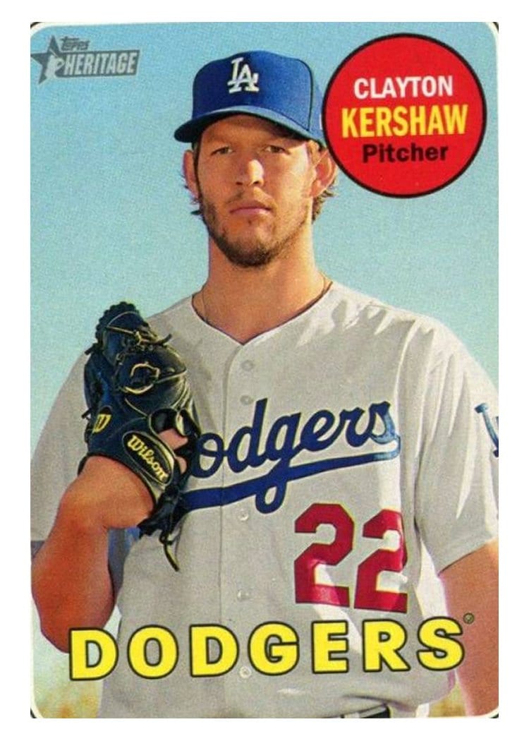 2018 Topps Heritage Base Set Clayton Kershaw #216 card