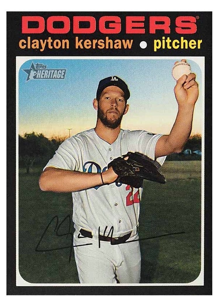 2020 Topps Heritage Base Set Clayton Kershaw #385 card