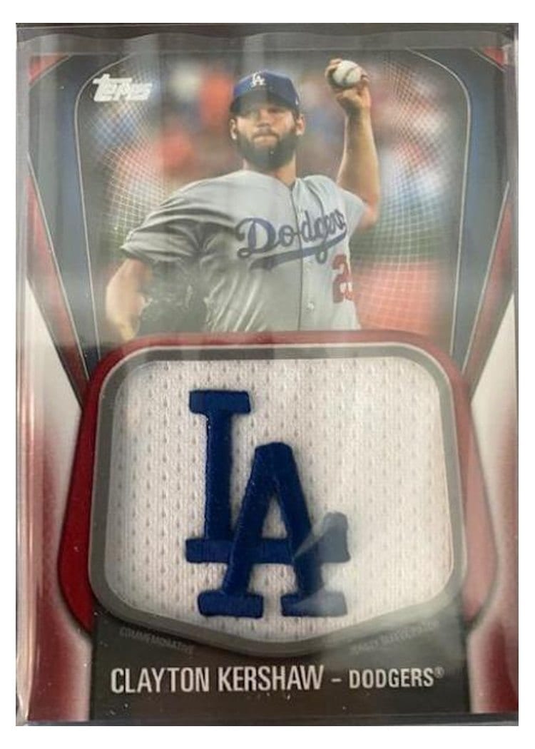 Clayton Kershaw 2020 Topps Jumbo Jersey Sleeve Patches card