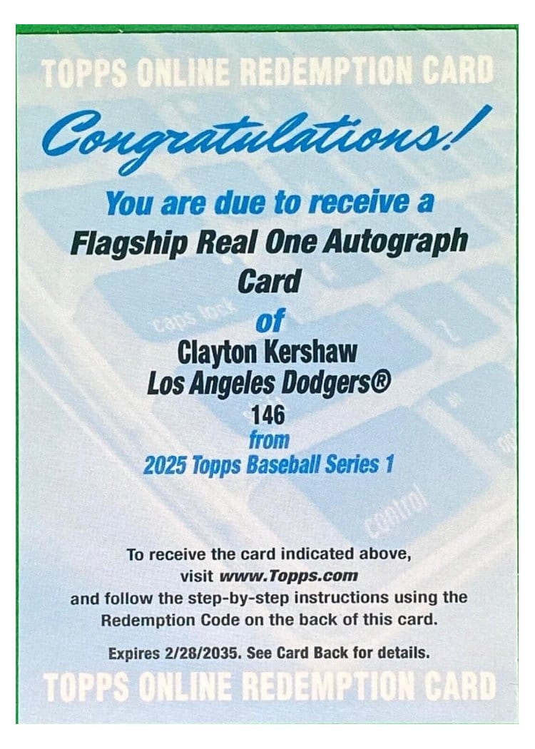 2025 Topps Real One Autographs Clayton Kershaw #146 card