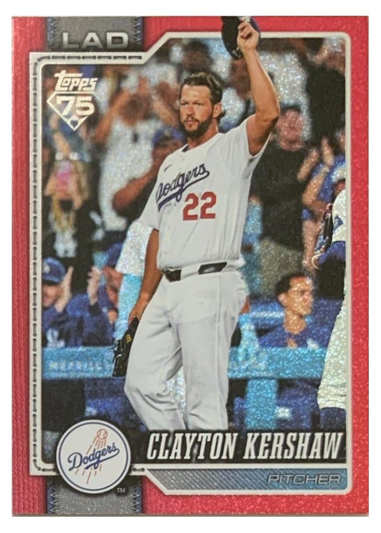 2026 Topps Clayton Kershaw Red Sandglitter #22 card