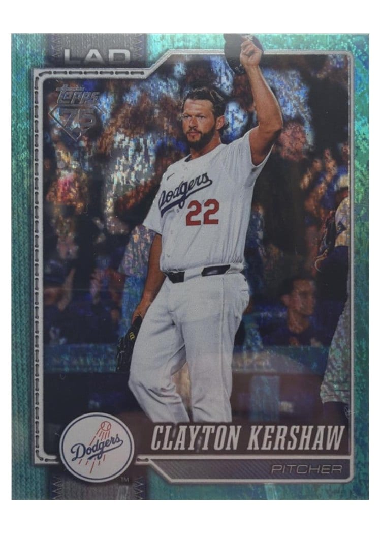 2026 Topps Clayton Kershaw Aqua Holo #22 card