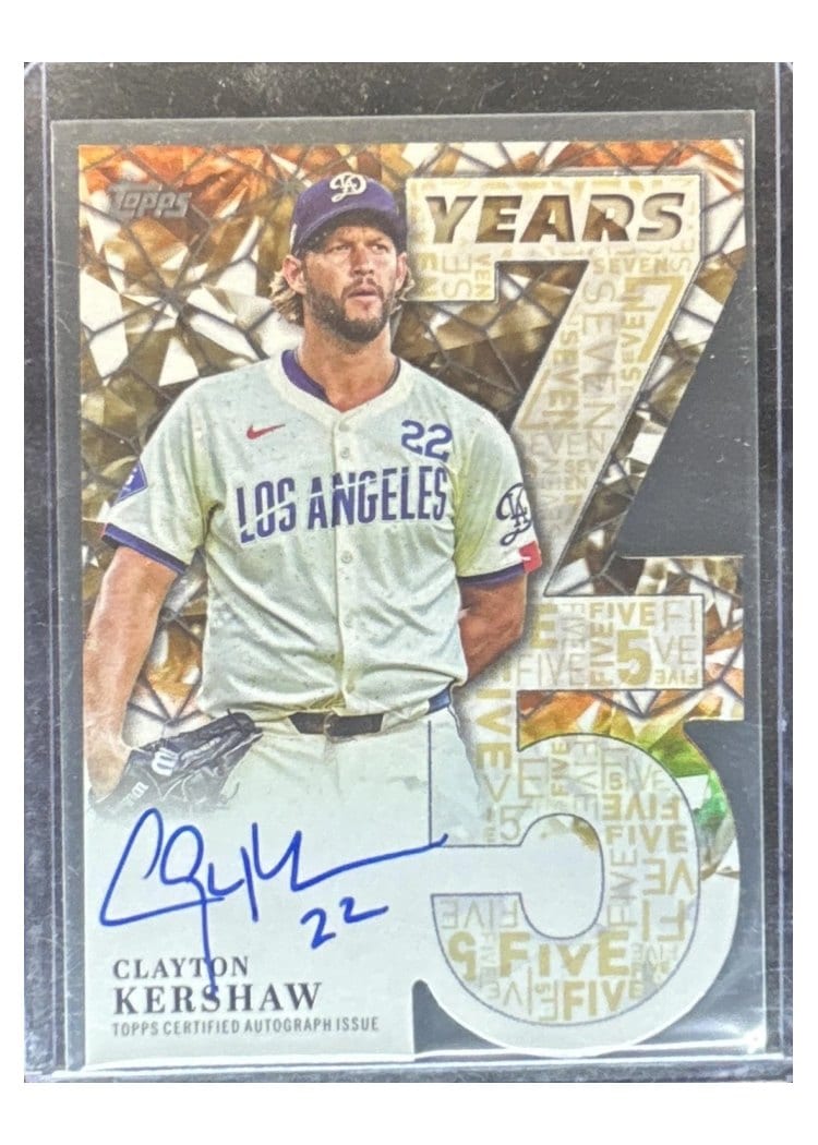 2026 Topps 75 Years of Topps Die-Cut Autographs Clayton Kershaw #75YA-CK card