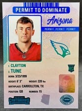 2023 Panini Contenders Permit to Dominate Clayton Tune #7 card