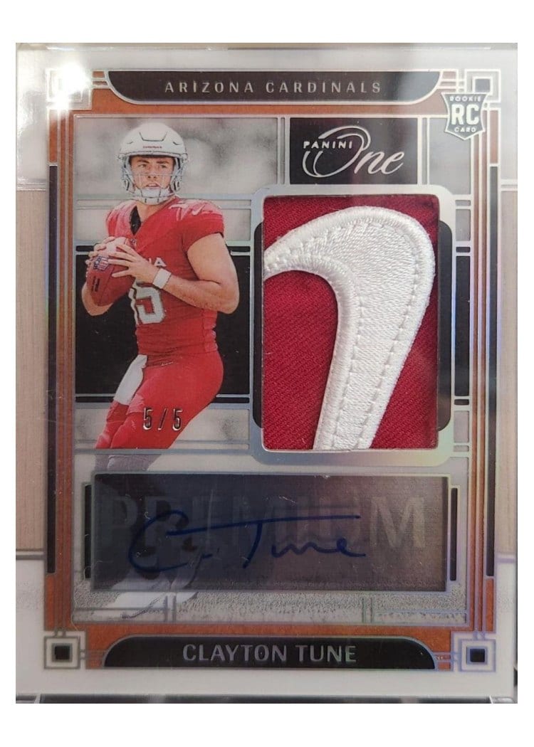 2023 Panini One Premium Rookie Patch Autographs Clayton Tune #121 card
