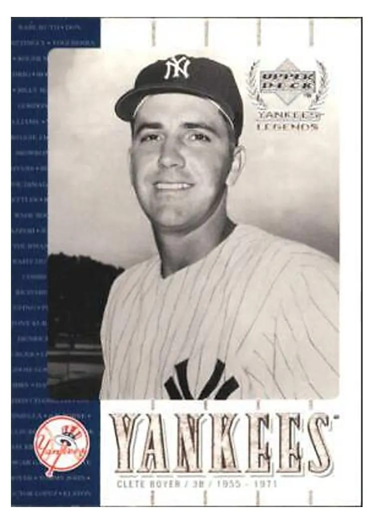 2000 Upper Deck Yankees Legends Clete Boyer #33 card