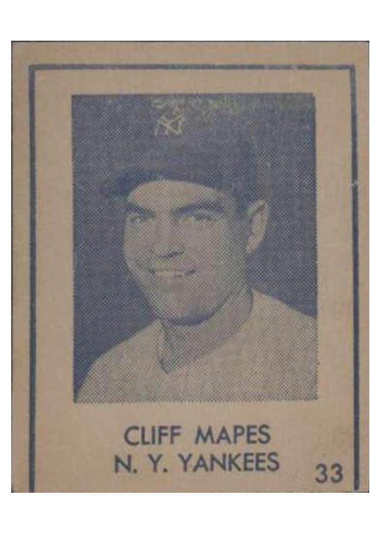 1948 R346 Blue Tint Cliff Mapes #33 card