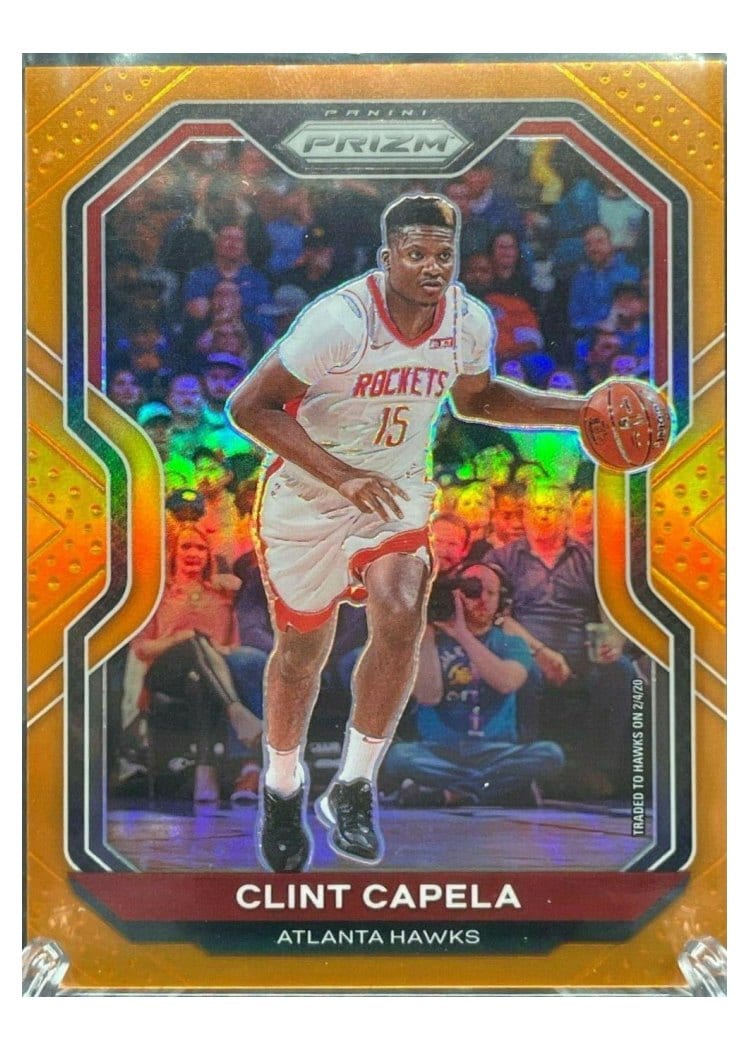 2020-21 Panini Prizm Base Set Clint Capela Orange Prizm #69 card