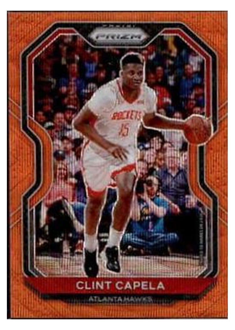 2020-21 Panini Prizm Base Set Clint Capela Orange Wave Prizm #69 card